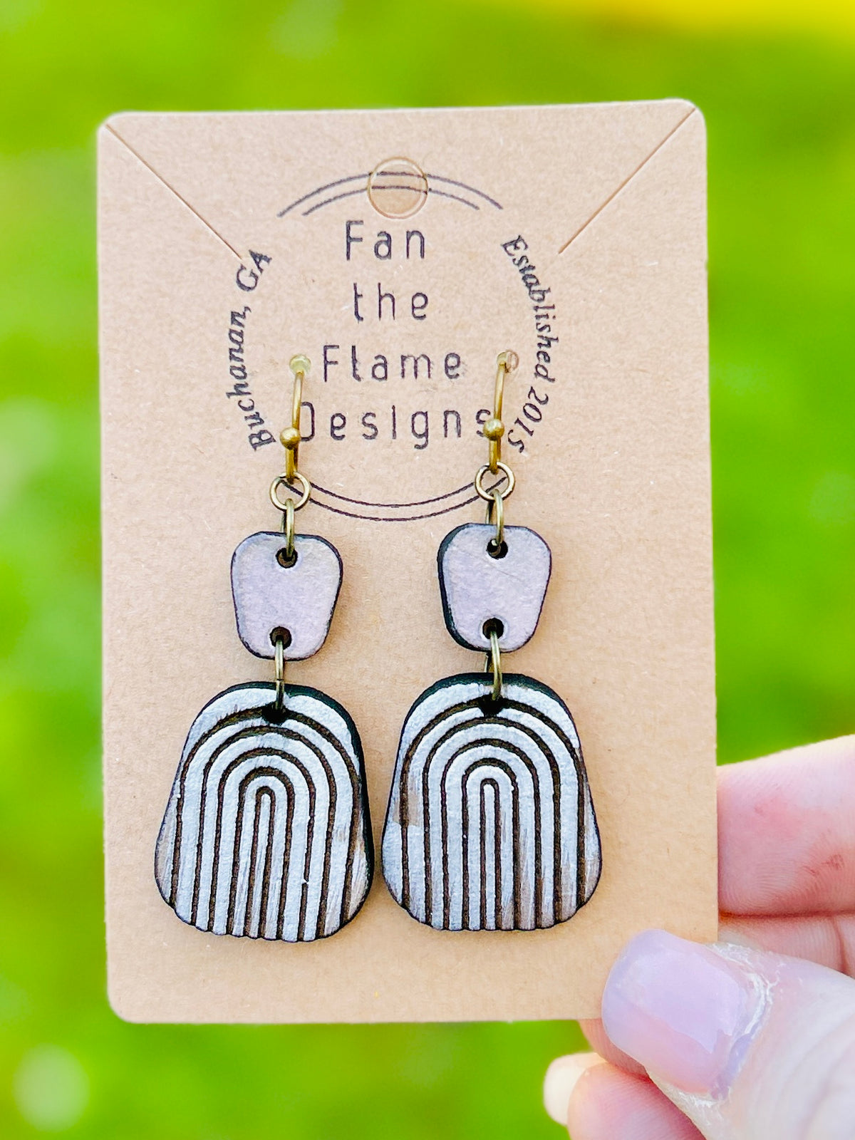 Neutral Vintage Rainbow Handmade Dangle Earrings