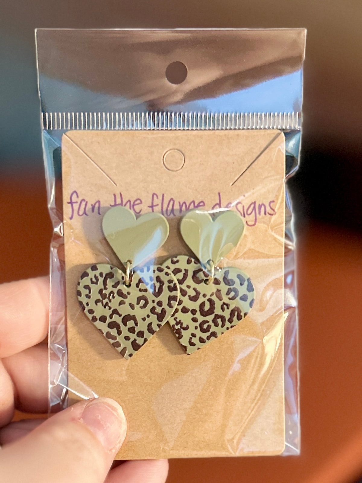 Handmade Clay Leopard Earrings