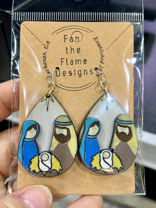Manger Scene Handmade Dangle Earrings