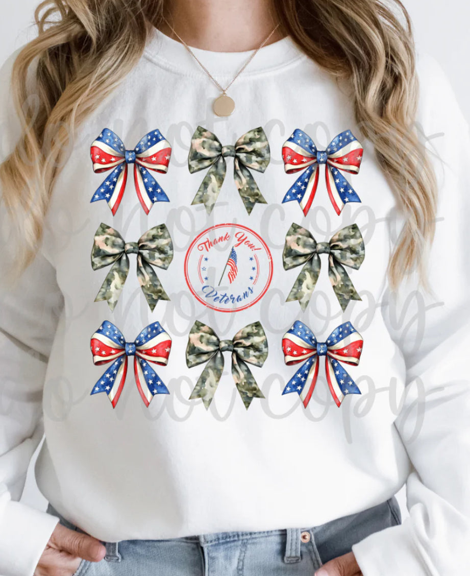 Veterans day bow collage tee/sweatshirt