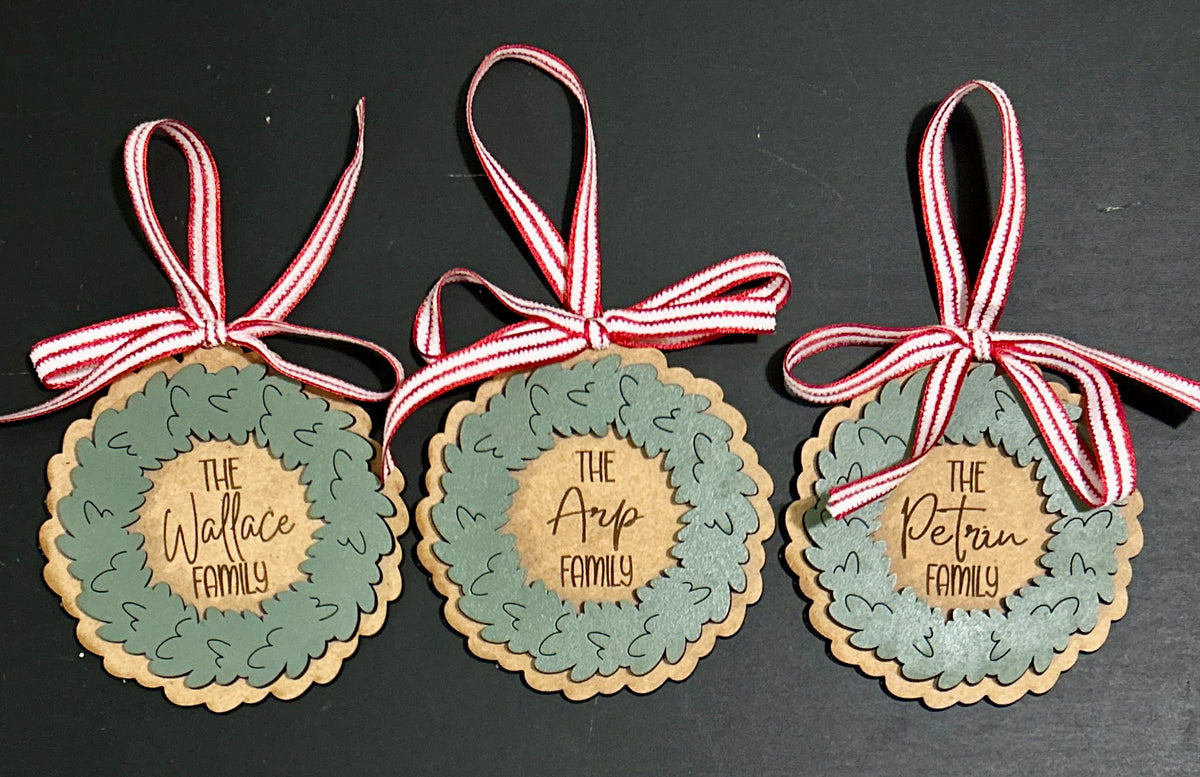 Personalized Family Wreath Ornament
