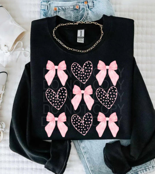 Pink bow and heart collage tee/sweatshirt