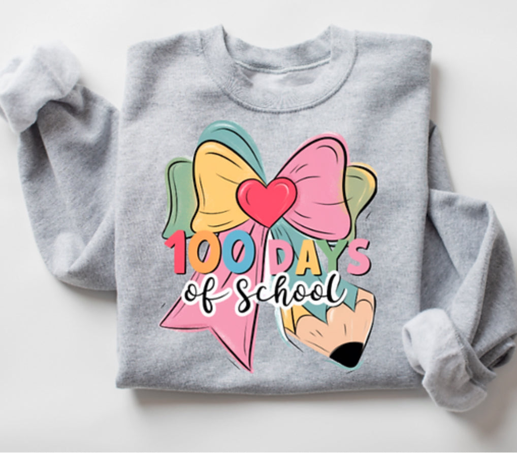 100 Days colorful bow tee/sweatshirt