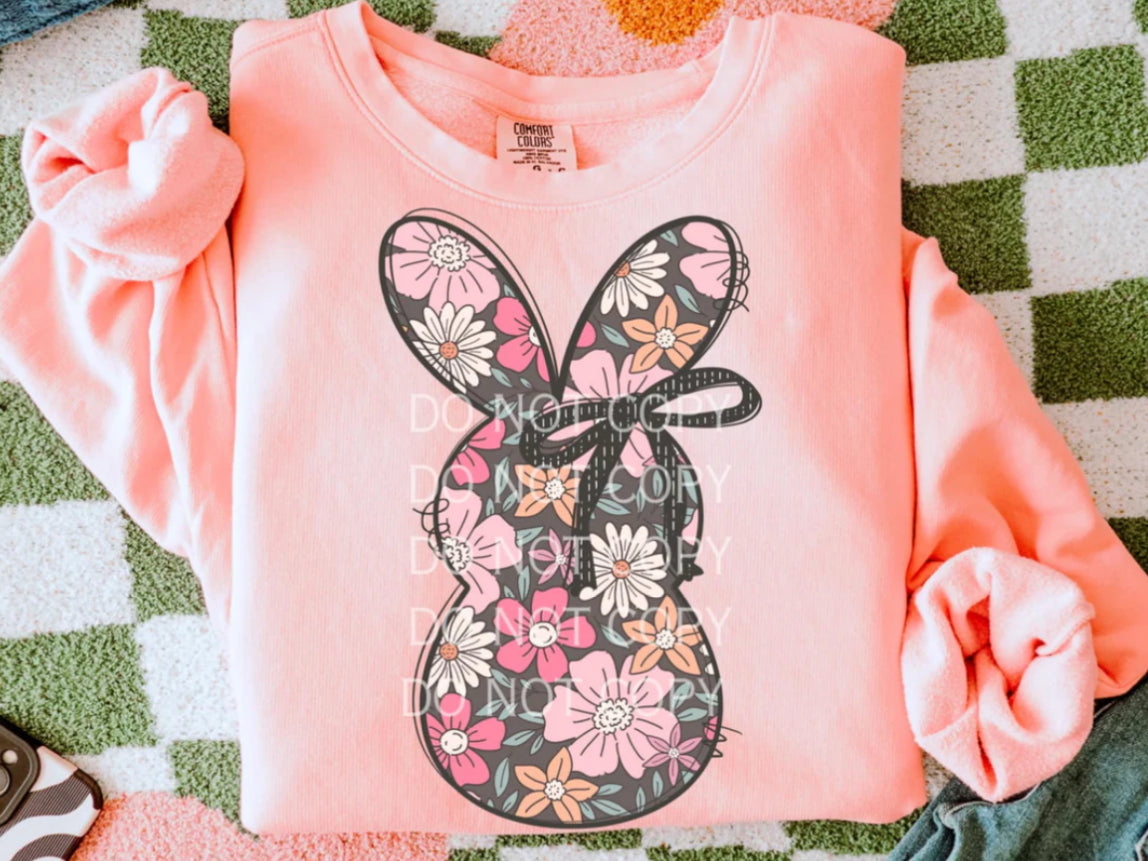 Bunny black bow tee/sweatshirt