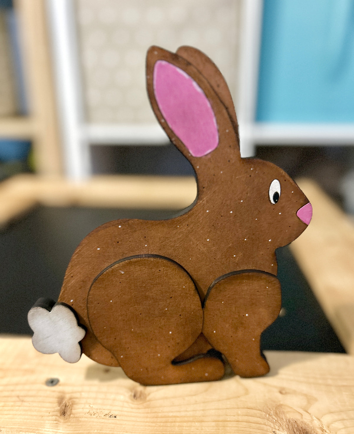 Handmade Wooden Standing Bunny