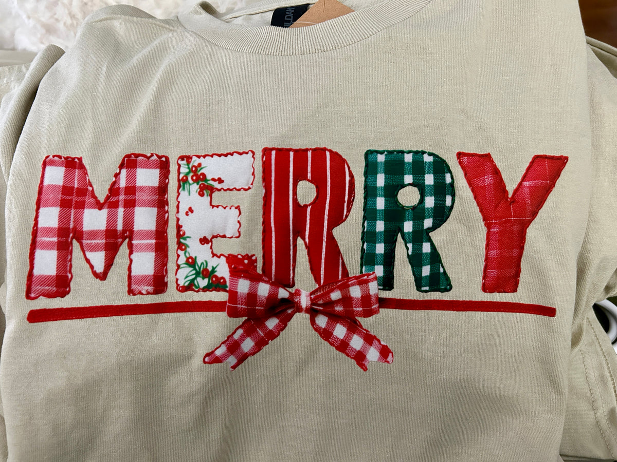 Patchwork Merry Tee