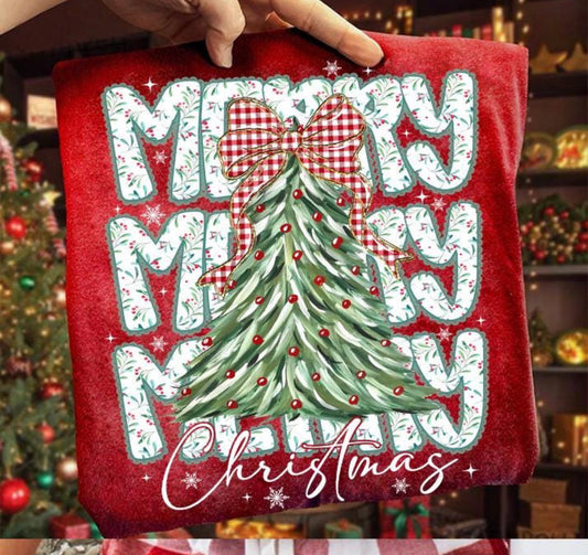 Merry Stacked with Christmas Tree Short/Long/Sweatshirt