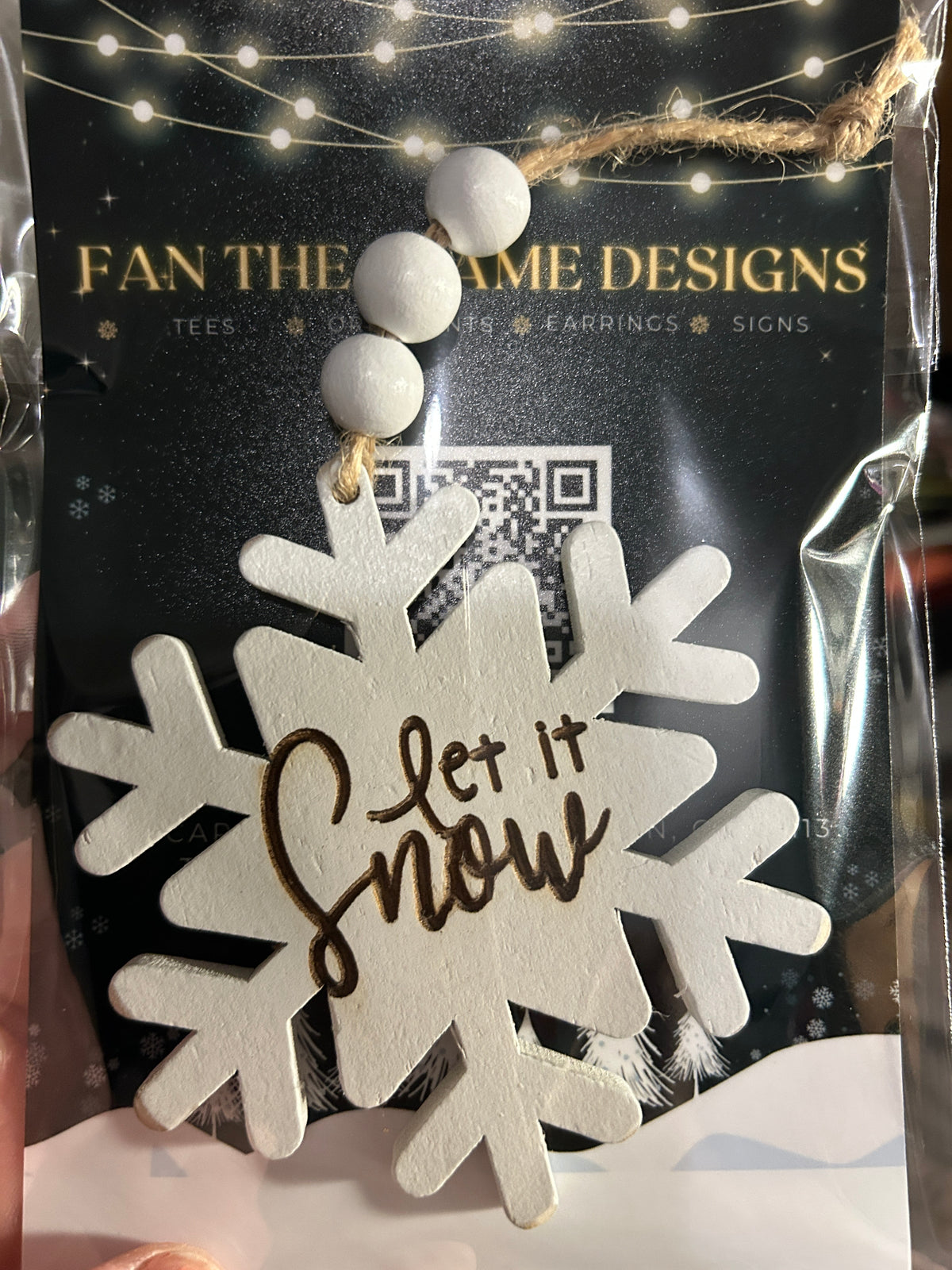 Snowflake Let it Snow Ornament