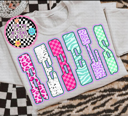 Rebels Neon Checkerboard Tee/Sweatshirt