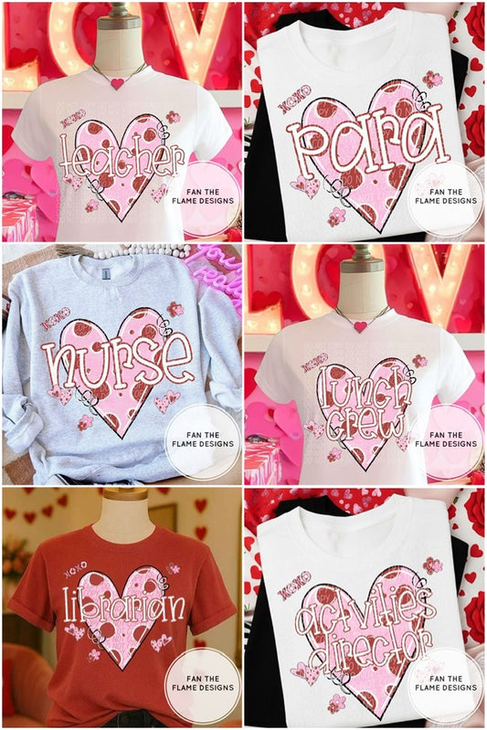 Valentine Heart School Names Short/Long/Sweatshirt