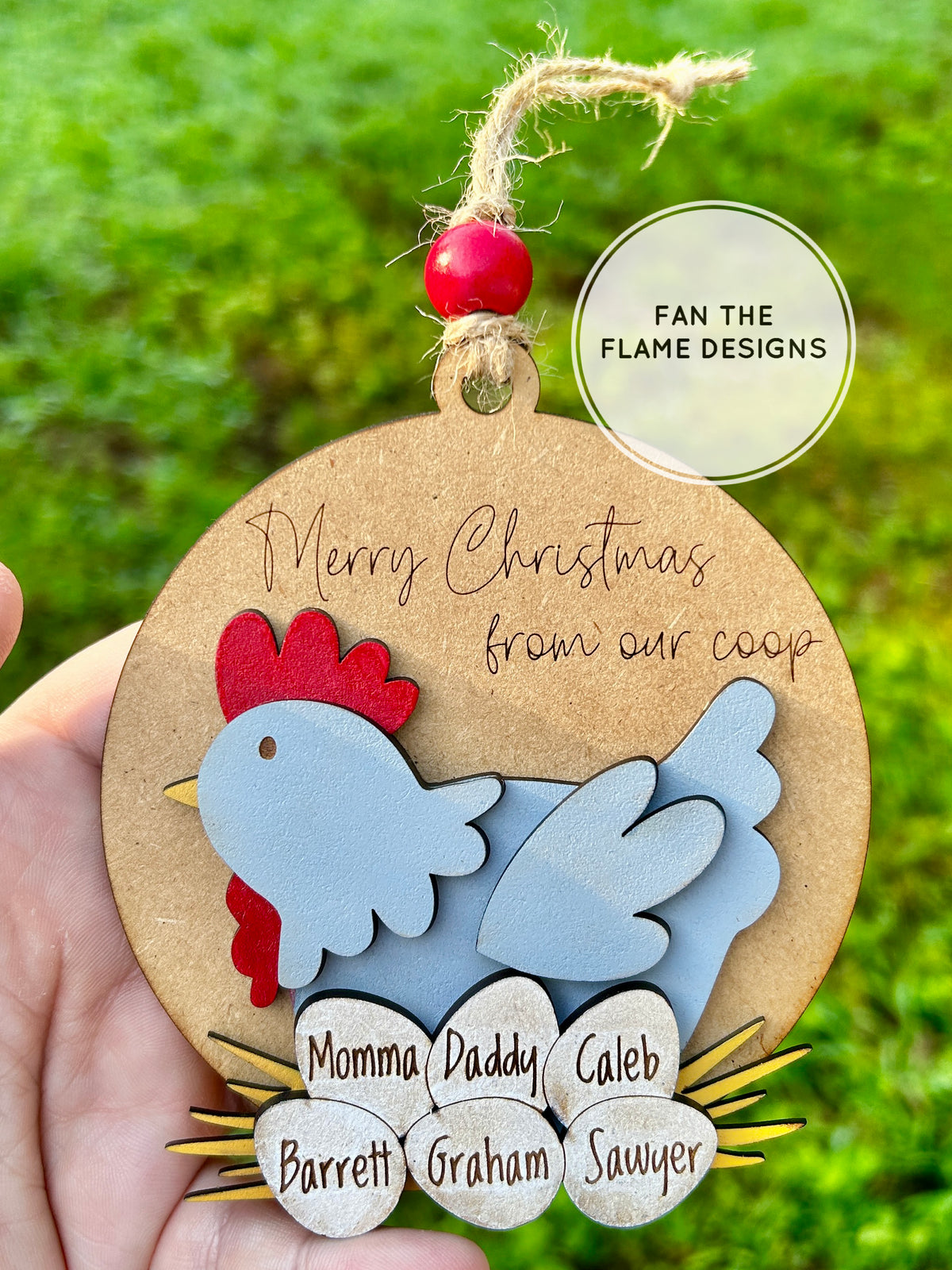 Chicken Coop/Nest Family Christmas Ornament