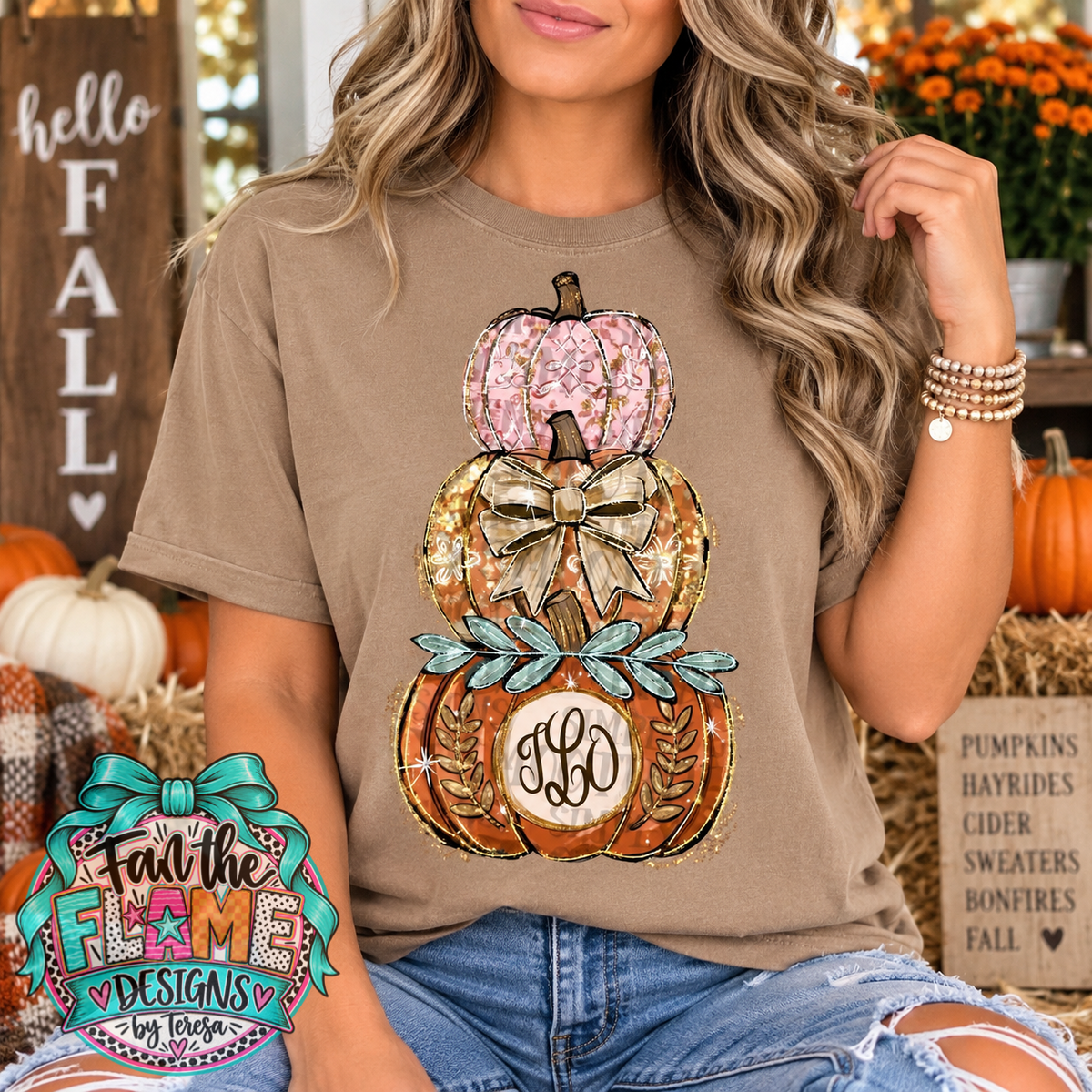 Stacked Pumpkin Monogram