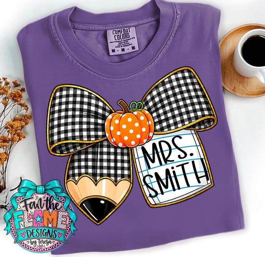 Halloween Teacher Bow