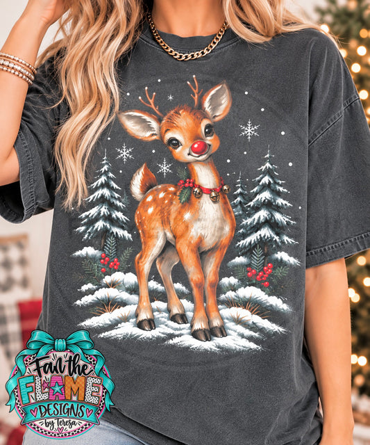 Reindeer in the Snow