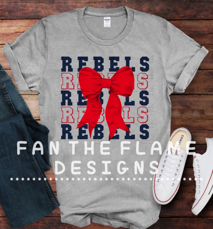 Stacked Rebels with bow Tee/Sweatshirt