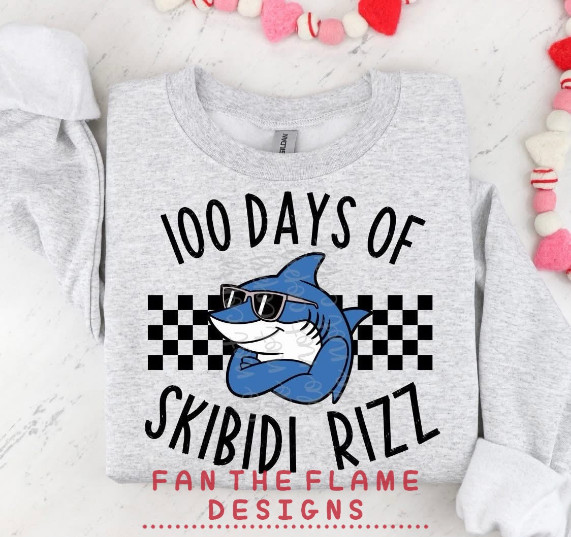 100 Days of Skibidi Rizz tee/sweatshirt