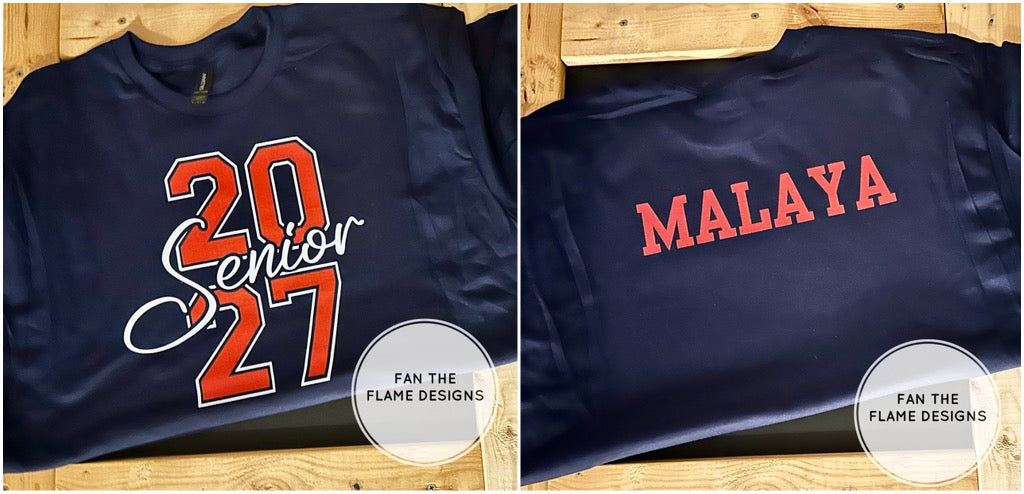 Senior 2027 with name on back