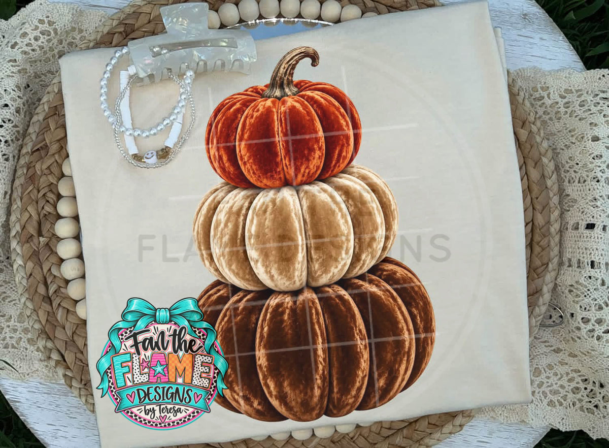 Velvet pumpkin stack