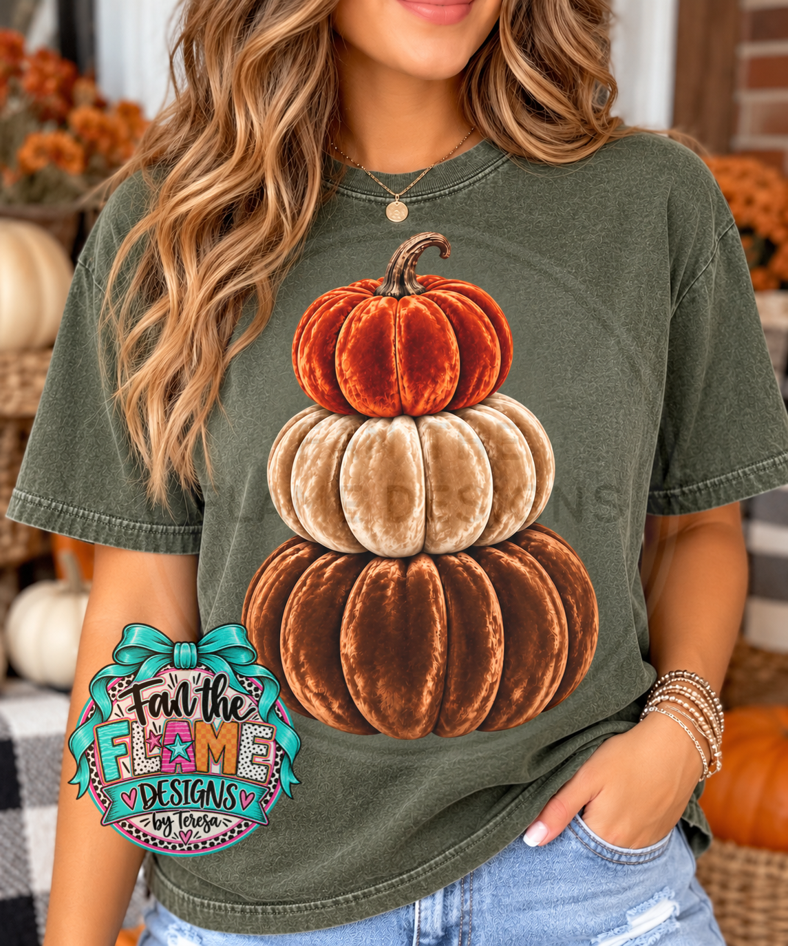 Velvet pumpkin stack