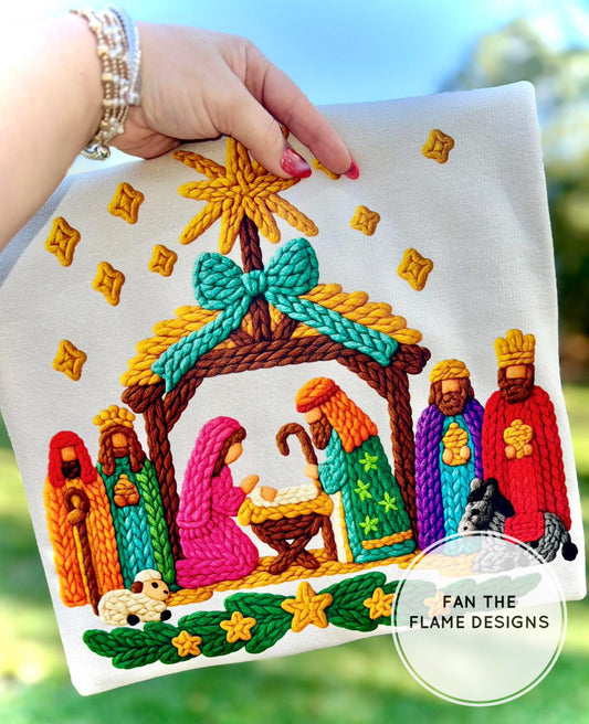 Faux Yarn Nativity Short/Long/Sweatshirt