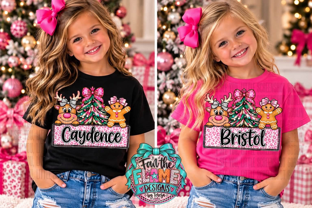 Reindeer & Gingerbread Name Plate