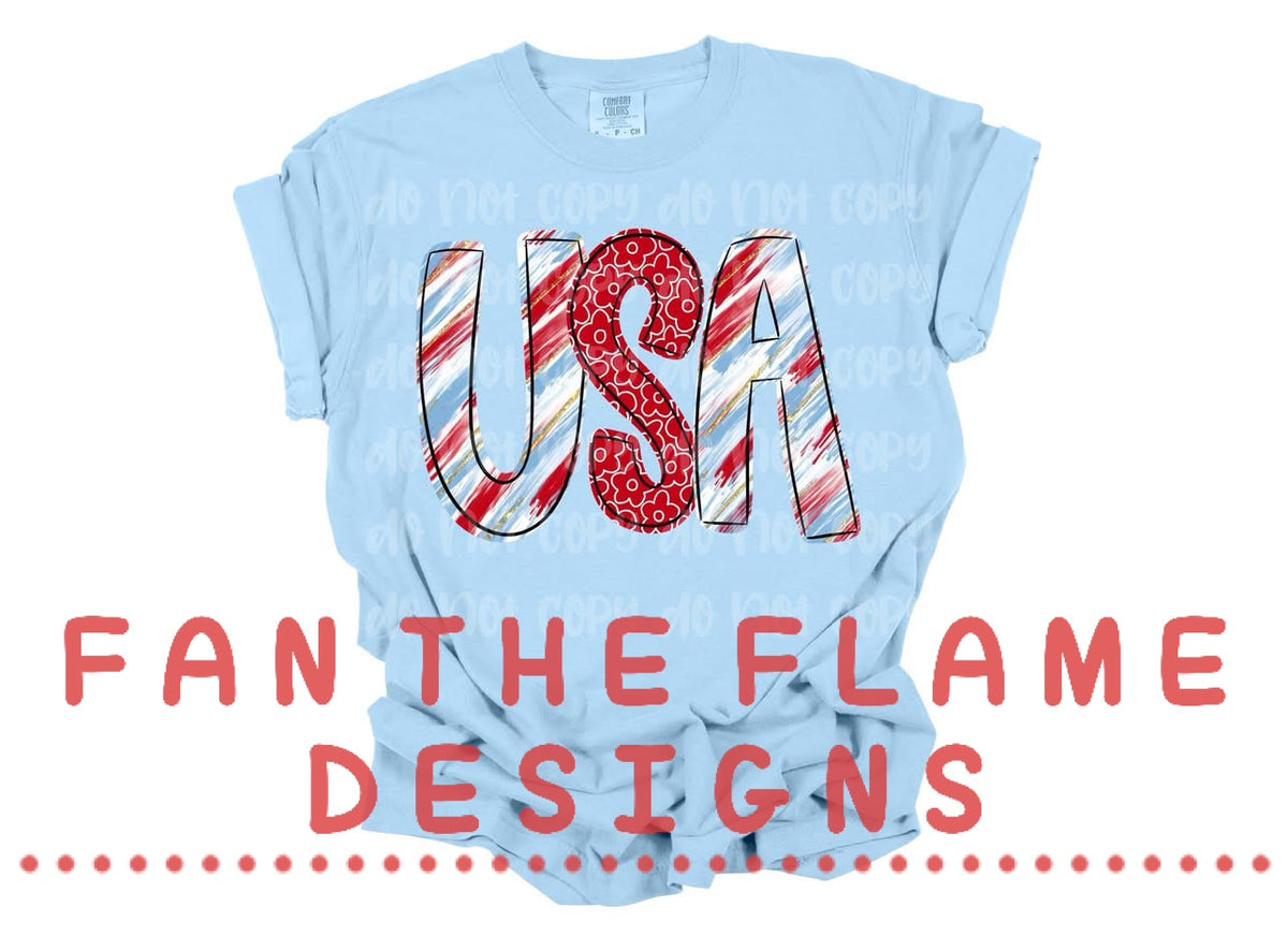 USA Brushstrokes tee/tank