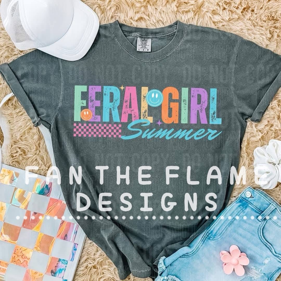 Smiley Feral Girl Summer Tee