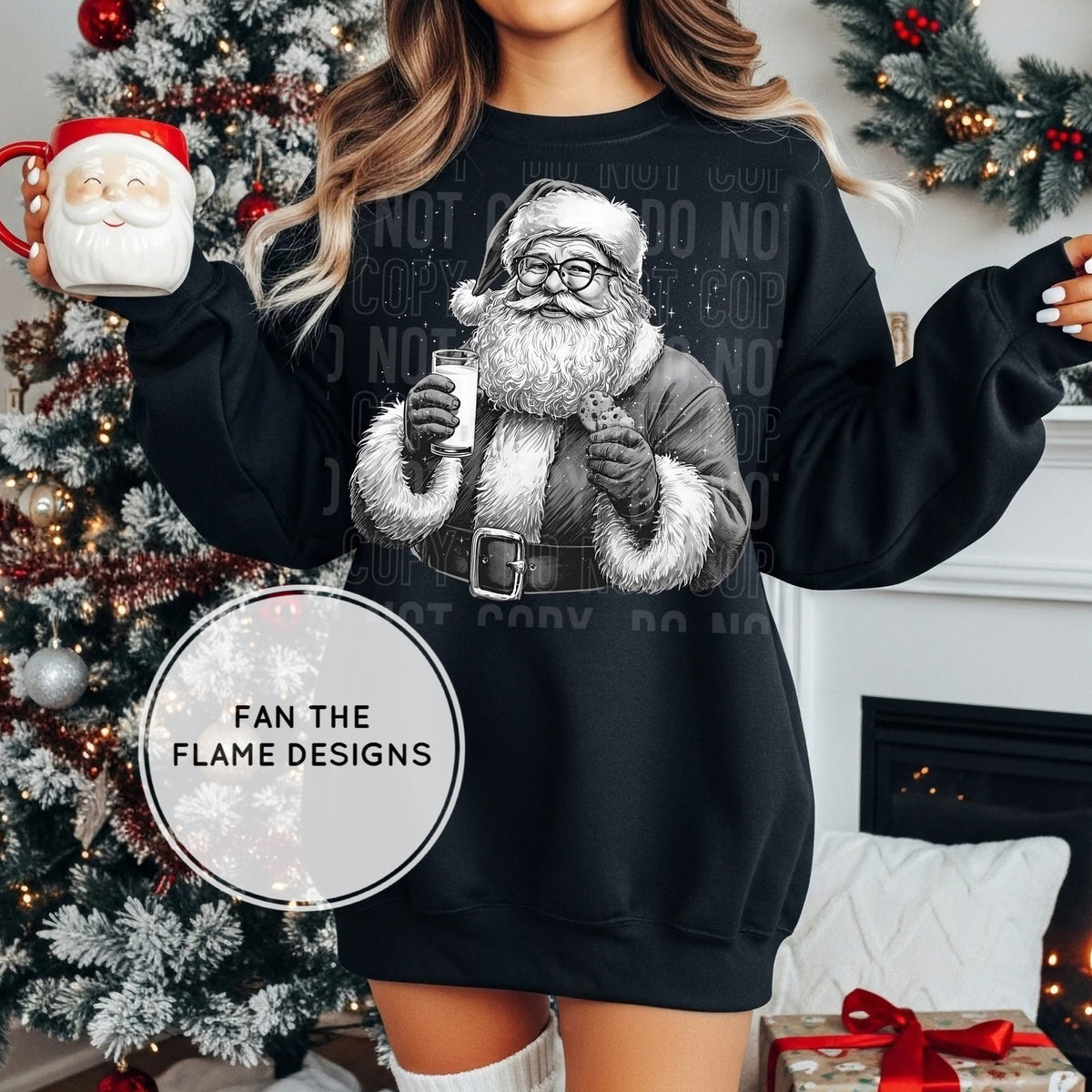Santa with cookies and milk Short/Long/Sweatshirt